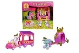 FILLY Komplettset der Minispiele Kutsche + Auto + Trailer+Pferdestall + Schloss+ 4 Filly Pferde