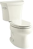 Kohler K-3998-96 Wellworth Elongated 1.28 gpf Toilet, Biscuit