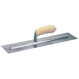 MARSHALLTOWN The Premier Line MXS66 16-Inch by 4-Inch Finishing Trowel with Curved Wood Handle