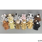 12 Velour Animal Hand Puppets Monkey Cow Pig Etc