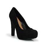 High Heel Platform Pump Black Lami