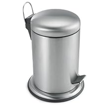 Polder Commercial Style Step Can, Stainless Steel, 1.3-Gallon