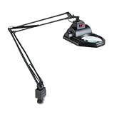 Electrix Illumination 7426-BK Halogen magnifier swing arm clamp-on lamp, 45 reach, black