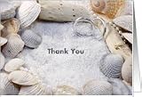 Thank You Card with Beach Theme, Sand and Rings Card