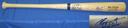 Chipper Jones Autographed/Hand Signed Blonde Bat Braves w/99 MVP