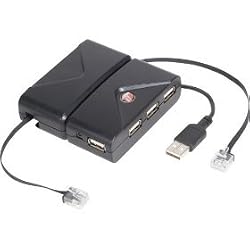 Travel USB 4-Port Hub w/ Ethernet Cable