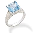 Light Blue Square Glass with Designed Edge Ring