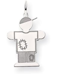 14k White Gold Kid Charm