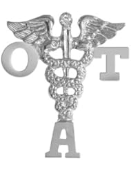 NursingPin - Occupational Therapy Assistant OTA Lapel Pin with Diamond in Silver
