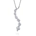 0.50ctw. 14K White Gold Graduated SDiamond Journey Pendant w/ 18 Chain