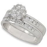 3/4ctw Diamond Flower Bridal Set