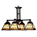 Dale Tiffany 6094/4LLA Mission Hanging Light Fixture, Coffee Black and Art Glass/Metal Shade