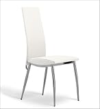 Euro Style 370506 Soave Chair White Leather/Chrome 2 Pack