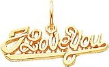 10K Gold I Love You Charm