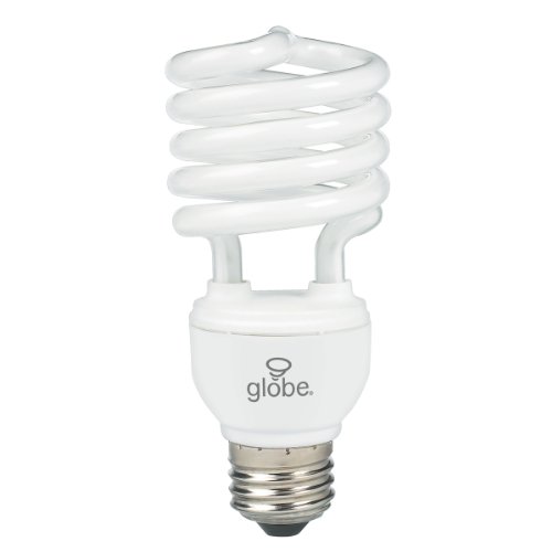 Globe Electric 01402 23-Watt Ultra-Mini Compact Fluorescent 100-Watt Incandescent Equivalent Spiral Light Bulb, Soft White, 4 Pack On Sale