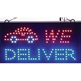 Mitaki-Japan WE DELIVER With Car Programmed LED Sign Red/White/Blue Thick Black Frame