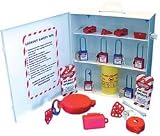 NMC LOC1 18pc Wht Powder Coat Steel Lockout Cabinets