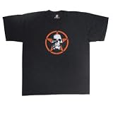 Kids Black Skull In Red Star T-Shirt