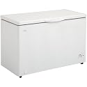 10.2 Cu. Ft. Chest Freezer Easy to Clean Rounded Lid Design Energy Efficient Foam Insulated Cabinet & Lid Front Defrost Drain and Two Vinyl Coated Baskets White