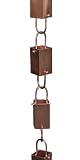 Copper Square Link Rain Chain By Rain Chains Direct (8.5 FT)