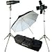 Adorama Budget Studio Monolight Flash Kit #3, with 2 100 watt Second Budget Flashes, Light Stands, 1 Umbrella, Barndoor, Snoot and Softex Carry Case.