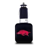 NCAA Arkansas Razorbacks Dual USB Car Charger with USB Charge/Sync Cable for Apple iPhone, iPod, and iPad