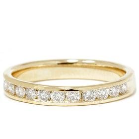 .50CT Diamond 14K Yellow Gold Channel Set Womens Anniversary Wedding Ring Band Stackable Guard