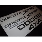 DODGE DAKOTA SPORT Decals Tailgate 4x4 Stickers METALLIC SILVER