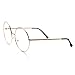 zeroUV - Large Oversized Metal Frame Clear Lens Round Circle Eye Glasses