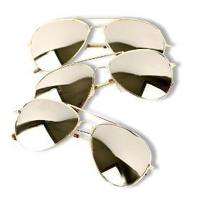 Aviator Sunglasses Gold Frame Mirror Lens