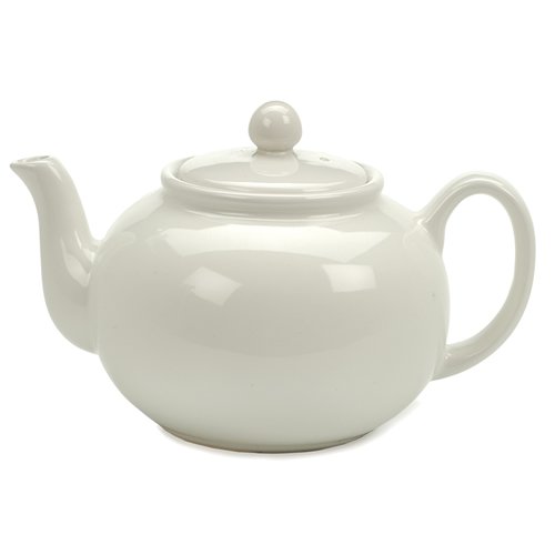 "RSVP Stoneware Teapot, White"