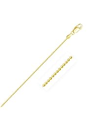 1.2mm 14K Yellow Gold Diamond-Cut Bead Chain