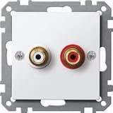 Merten MEG4350-0325 Steckdose f&uuml;r Audio Anschluss, aktivwei&szlig; gl&auml;nzend, System M