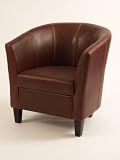 ANTIQUE 100% REAL FULL LEATHER TUB CHAIR