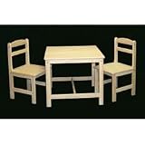 Kids 3 Piece Table and Chairs Set (unfinished) (27H x 30W x 25D)