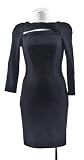 Diane von Furstenberg Black Wool Blend Cutout-Neck Slashed Arita Cocktail Dress
