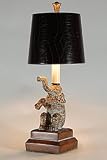 Small Elephant Accent Table Lamp with Black Textured Shade