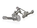 Unique Electric Guitar Cufflinks in Satin Silver Finish for Musicians with Presentation Box