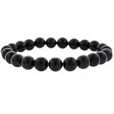 Genuine Onyx Stone 8mm Bead Beaded Stretch Bracelet
