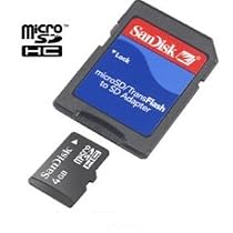 Sandisk 4GB MicroSDHC Memory Card with SD Adapter (BULK Packaging)