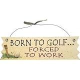 Tuerschild aus Holz BORN TO GOLF...