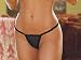 Thong Panties Open Crotch Condom Pocket Black