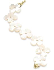 Gabrielle Sanchez White Mother-Of-Pearl Clover with 3mm Signities Metal Clasp Bracelet