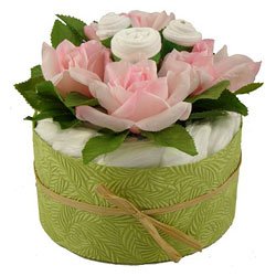 Welcome Home Blue Roses Diaper Bouquet