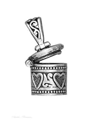 Sterling Silver Round Prayer Box Locket Pendant
