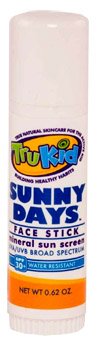 TruKid Sunny Days SPF 30+ Natural Mineral Sunscreen Water Resistant Face Stick