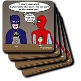 Rich Diesslins Funny General Cartoons - Super Hero Parody with Batman and Spiderman at the bar - Coasters