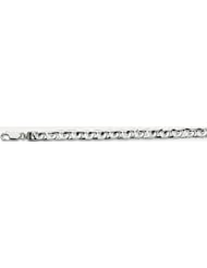 8mm 14k Fancy White Gold Link Bracelet 7"