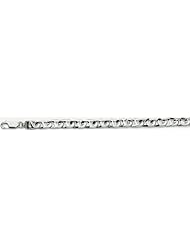 8mm 14k Fancy White Gold Link Bracelet 8"