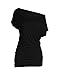 SATINA 2005 Convertible Short Sleeve Dolman Tunic Top (Black, Medium)